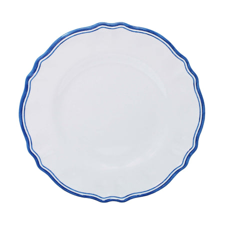 White/Blue Border Maison Dinner Plate