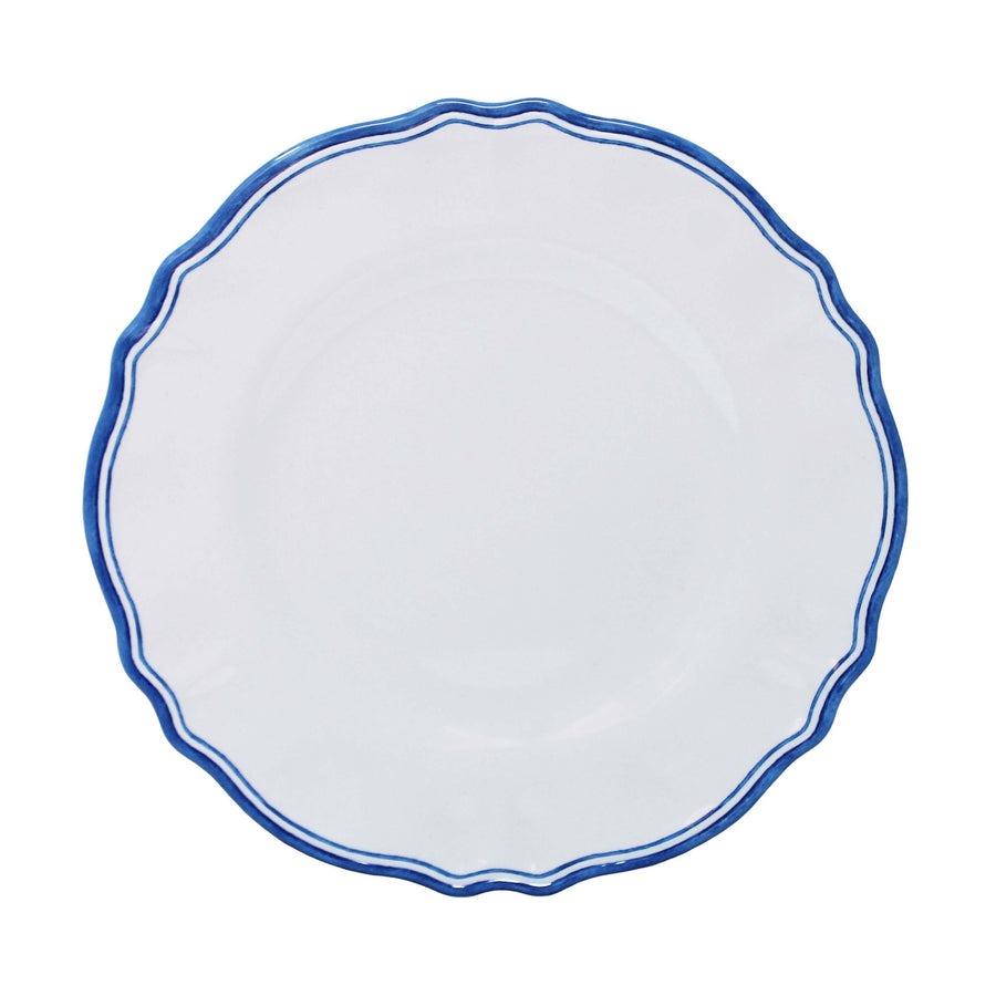 White/Blue Border Maison Dinner Plate