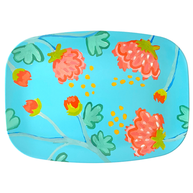 Adriatic Peony Waltz Melamine Platter