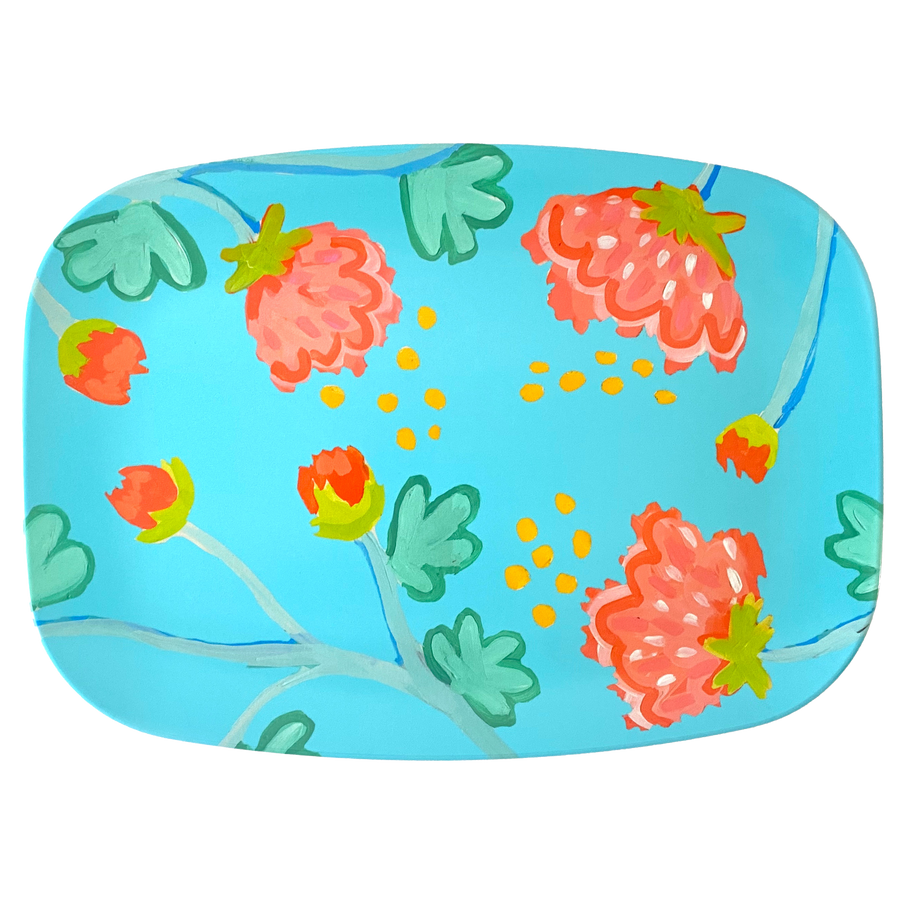 Adriatic Peony Waltz Melamine Platter