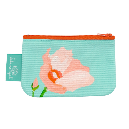 Adriatic Poppy Zip Change Purse