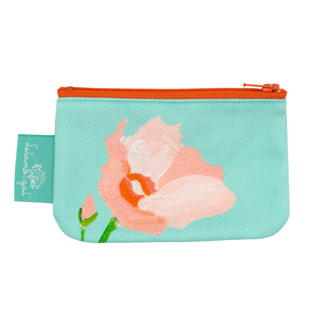 Adriatic Poppy Zip Change Purse