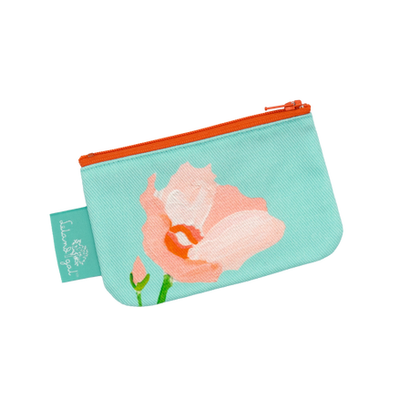 Adriatic Poppy Canvas Zip Change Purse