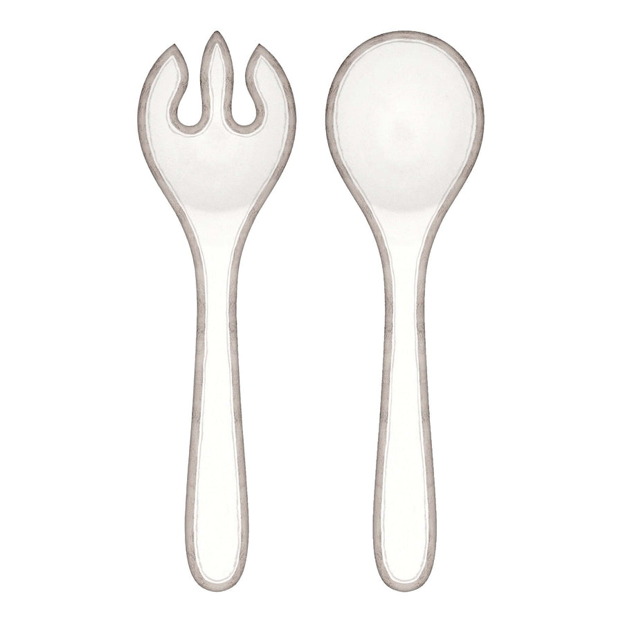 White Rustica Salad Serving Set
