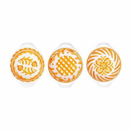 Sicily Orange Mini Two Handled Bowls (Set of Three)