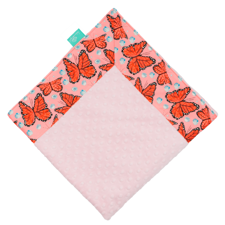 Bashful Monarchs Marching with Baby Pink Minky Baby Blankie