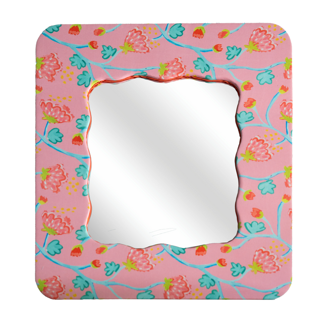 Bashful Peony Waltz Upholstered Mirror