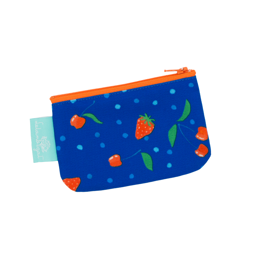 Berries and Cherries Canvas Zip Change Purse