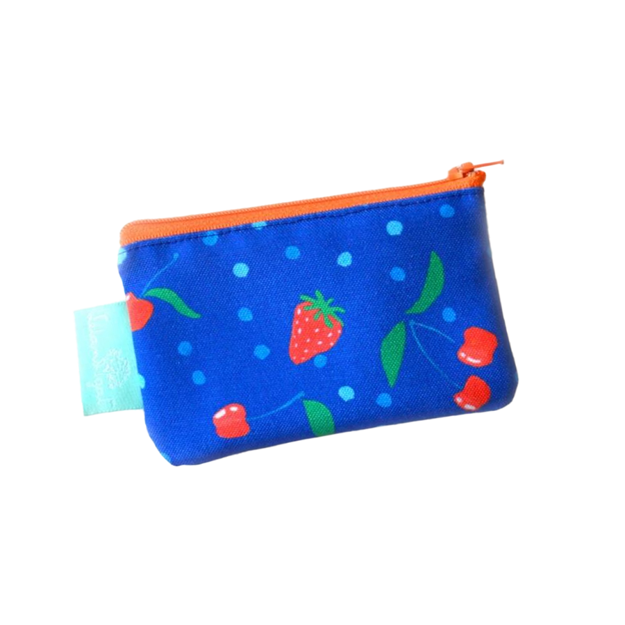 Berries and Cherries Canvas Zip Change Purse