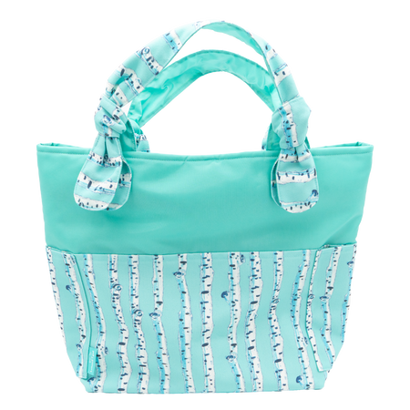 Cyan Birch Stripe/Aqua Outside Bag