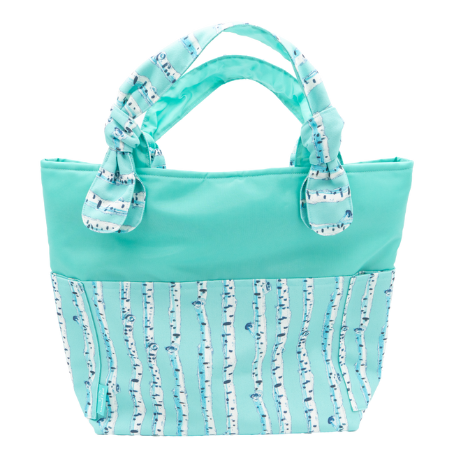 Cyan Birch Stripe/Aqua Outside Bag