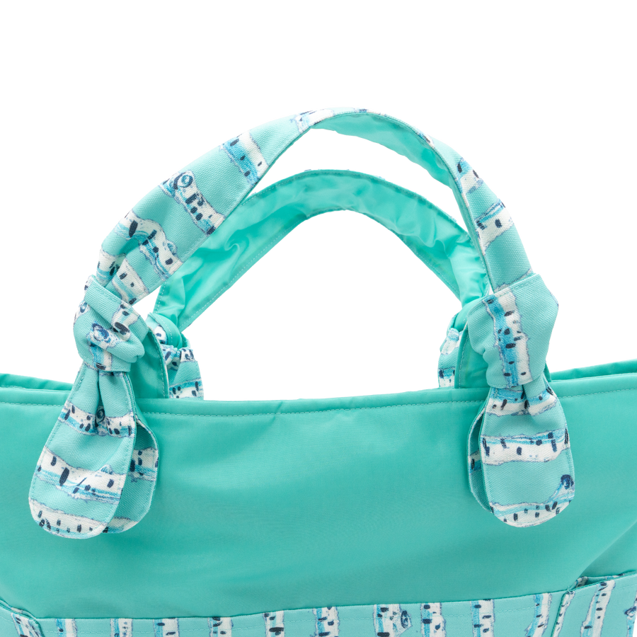 Cyan Birch Stripe/Aqua Outside Bag