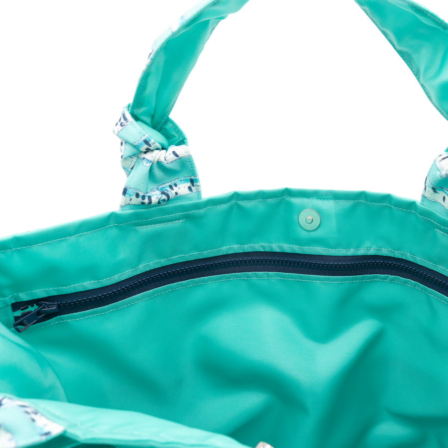 Cyan Birch Stripe/Aqua Outside Bag