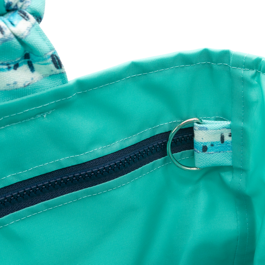 Cyan Birch Stripe/Aqua Outside Bag