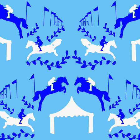 Blue and White Showtime Fabric