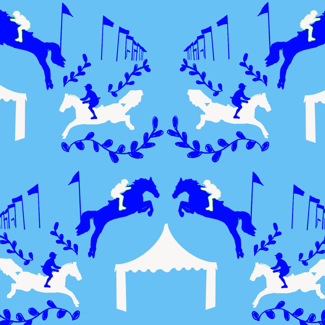 Blue and White Showtime Fabric