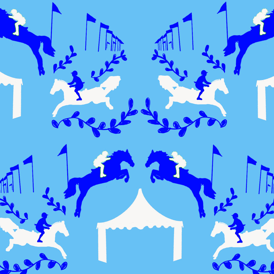 Blue and White Showtime Fabric