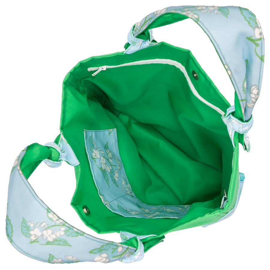 Breezy Blossoms/Green Outside Bag