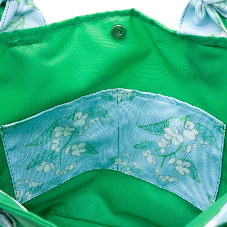 Breezy Blossoms/Green Outside Bag
