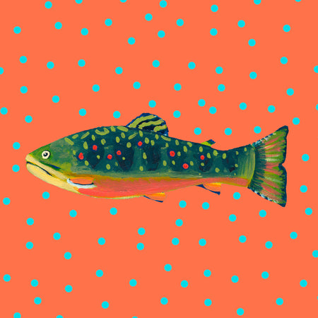 Grapefruit Brook Trout Fabric