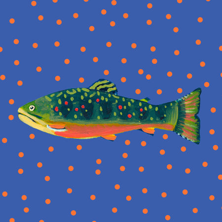 Periwinkle Brook Trout Fabric