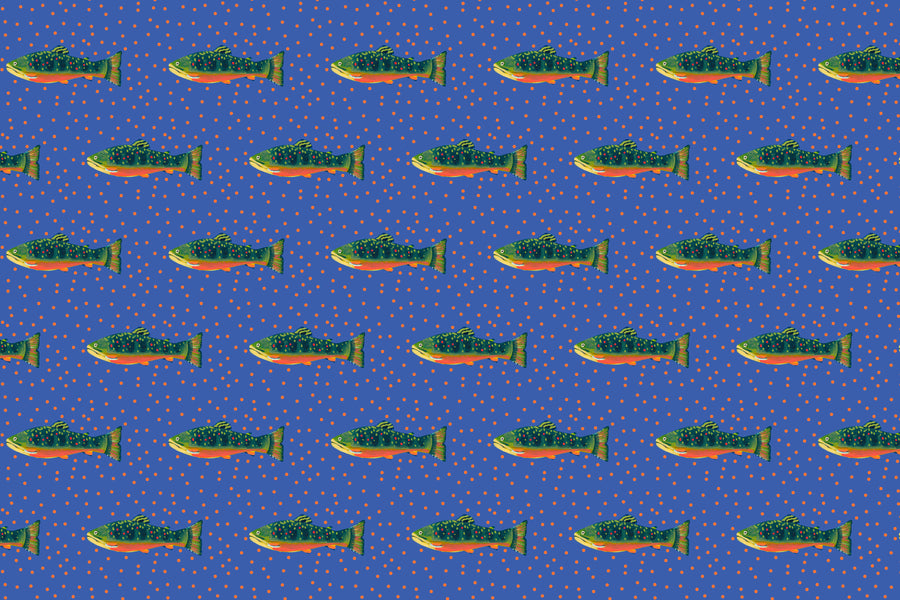 Periwinkle Brook Trout Fabric