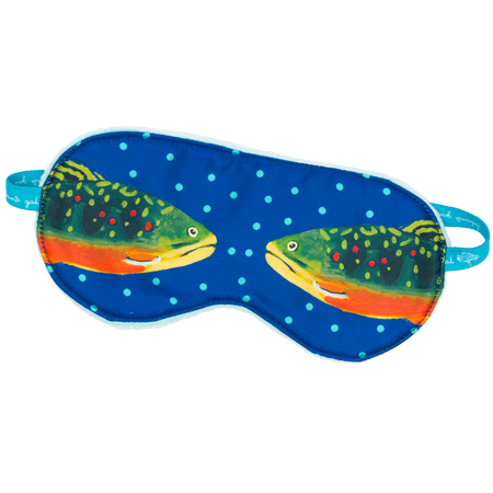 Sapphire Brook Trout Sleep Mask - Aqua Minky