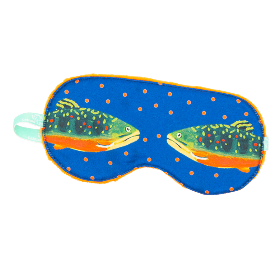 Sapphire Brook Trout Sleep Mask - Orange Minky