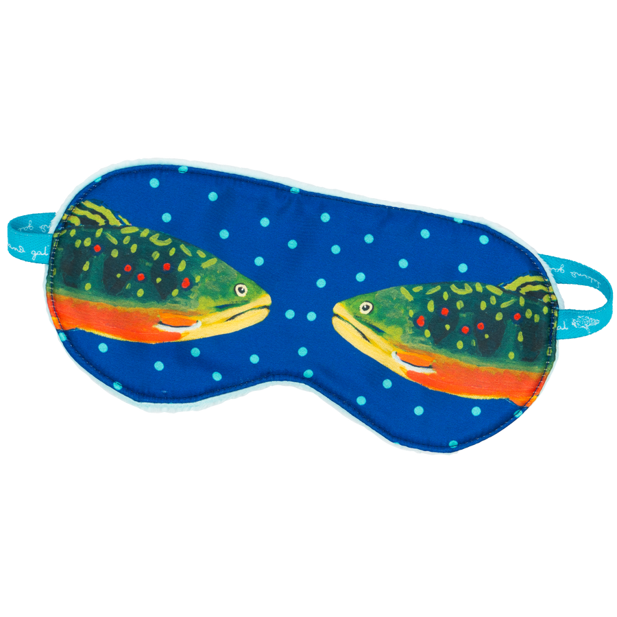 Sapphire Brook Trout Sleep Mask - Aqua Minky