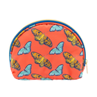 Coral Butterflies Puffy Half Moon Pouch