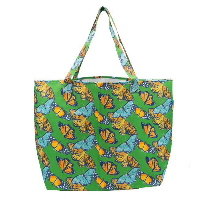 Jade Butterflies Packable Tote