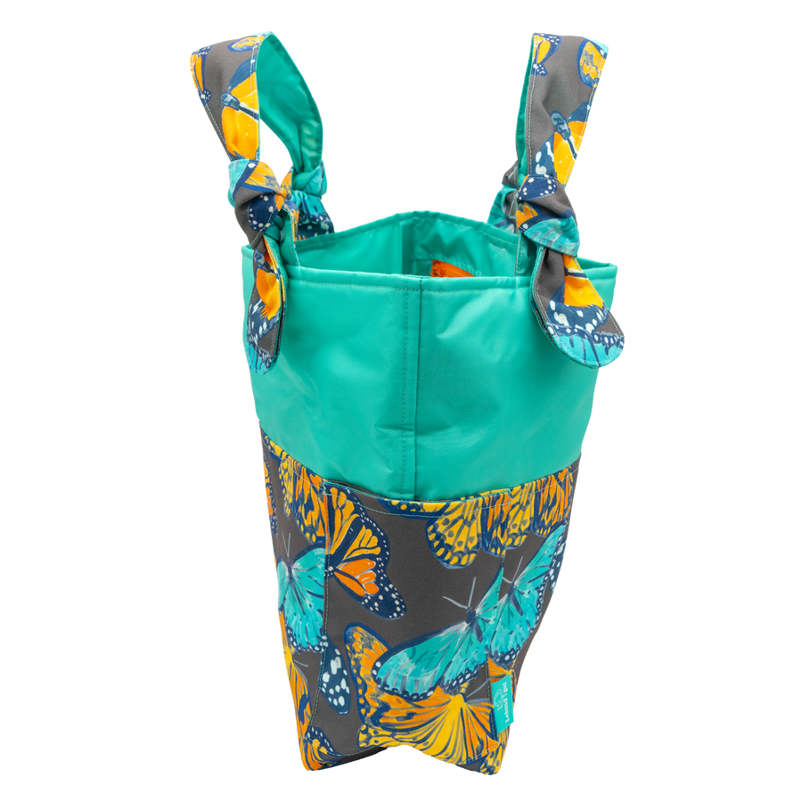 Mink Butterflies/Aqua Outside Bag