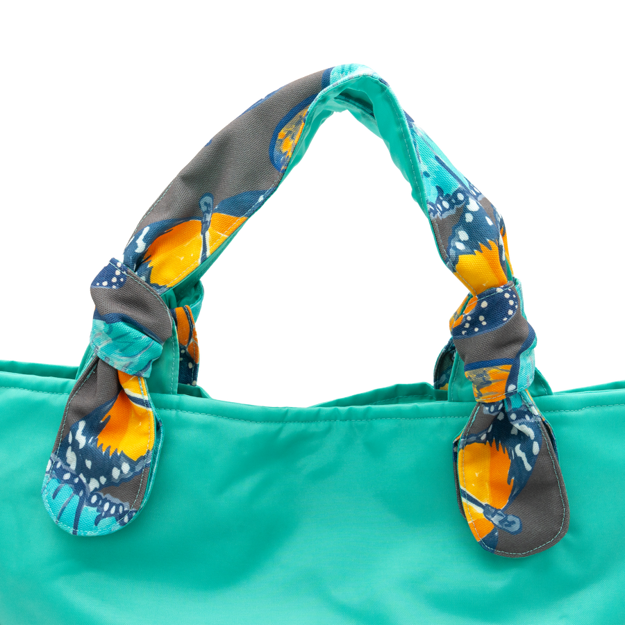 Mink Butterflies/Aqua Outside Bag