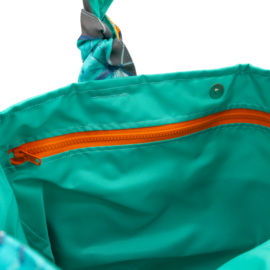 Mink Butterflies/Aqua Outside Bag