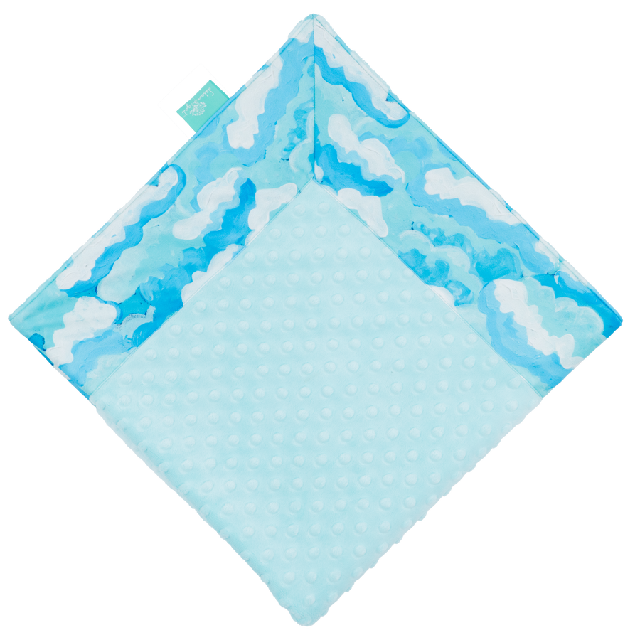 Buttermilk Skies with Light Blue Minky Baby Blankie