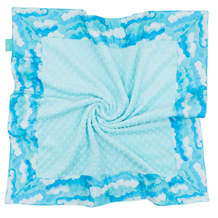 Buttermilk Skies with Light Blue Minky Baby Blankie