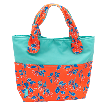 Coral Cherries Jubilee/Aqua Outside Bag