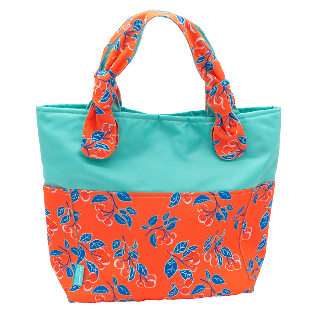 Coral Cherries Jubilee/Aqua Outside Bag