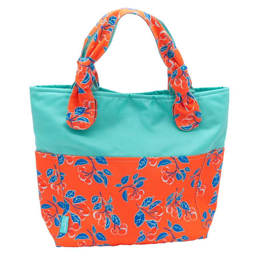 Coral Cherries Jubilee/Aqua Outside Bag