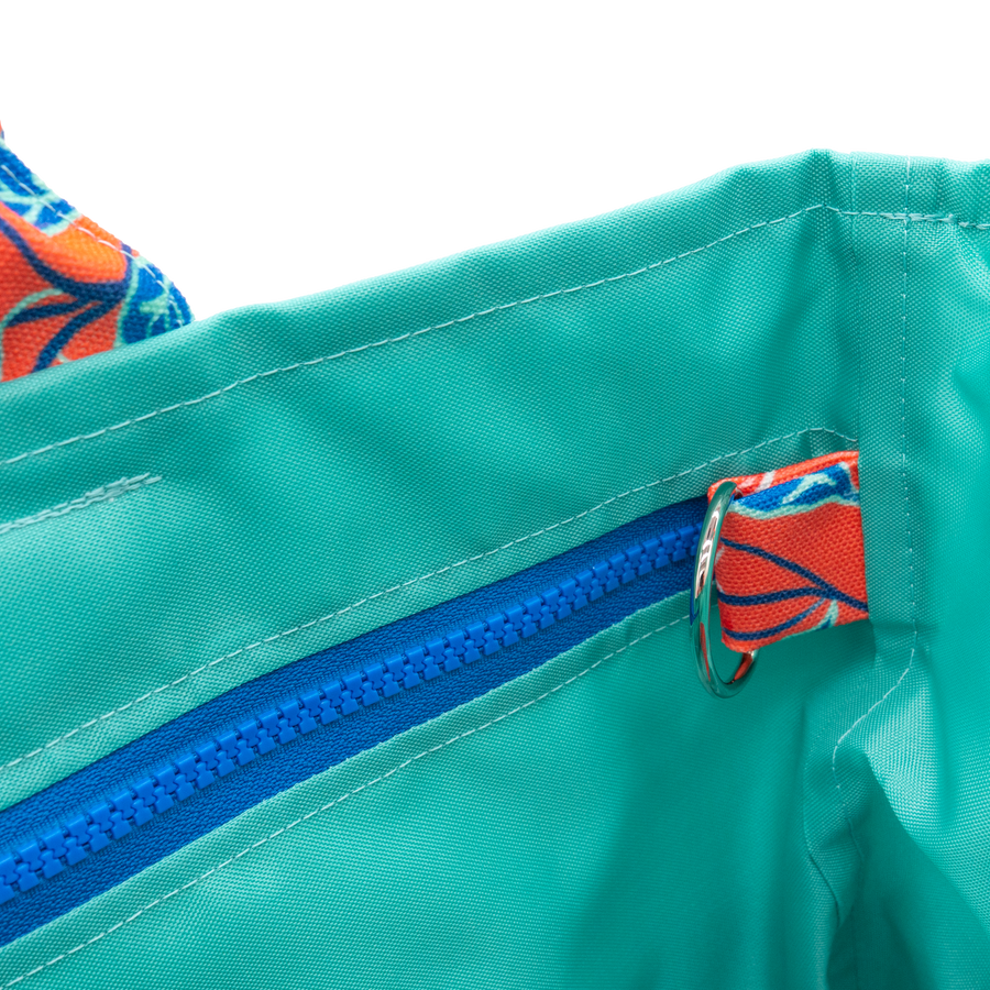 Coral Cherries Jubilee/Aqua Outside Bag