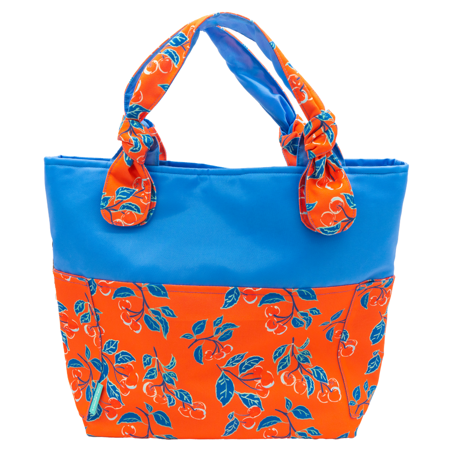 Coral Cherries Jubilee/Blue Outside Bag
