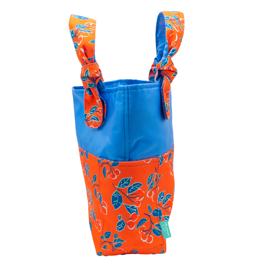 Coral Cherries Jubilee/Blue Outside Bag
