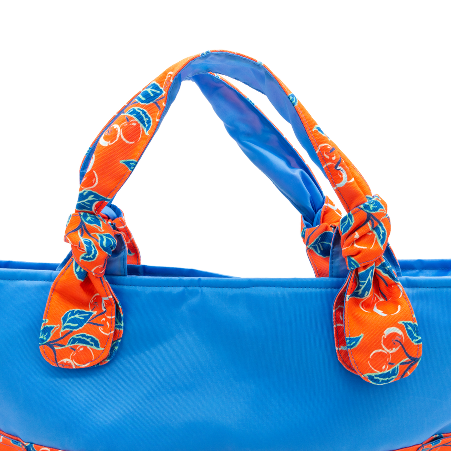 Coral Cherries Jubilee/Blue Outside Bag