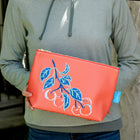 Coral Cherries Jubilee Eco-Leather Ditty Bag