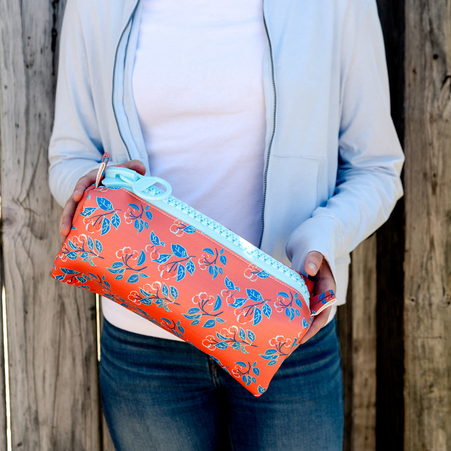Coral Cherries Jubilee Eco-Leather Dopp