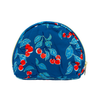 Navy Cherries Puffy Half Moon Pouch