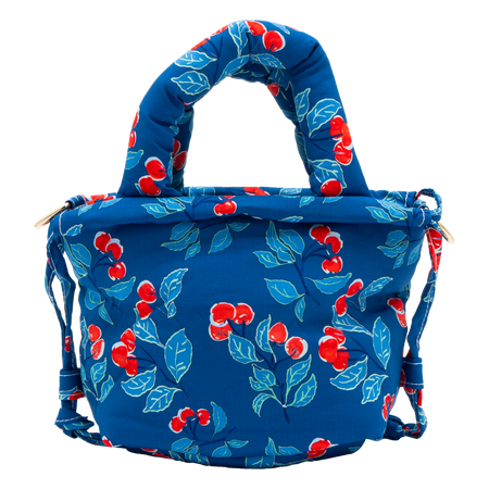 Navy Cherries Jubilee Puffy Purse