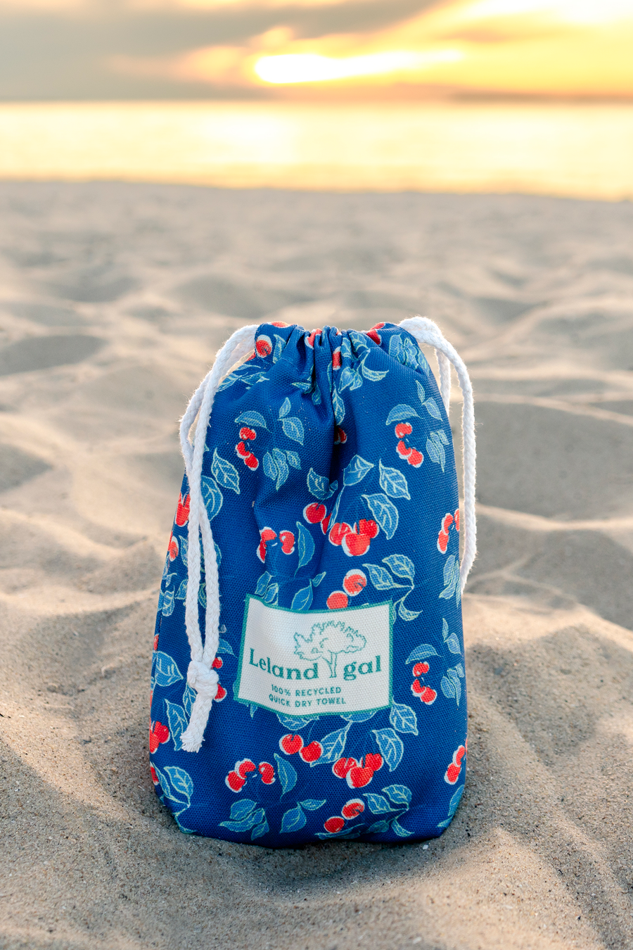 Navy Cherries Jubilee Quick Dry Towel