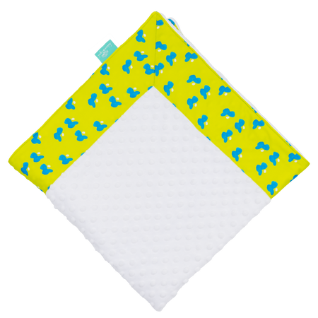 Citron Bimpy Bop with White Minky Baby Blankie