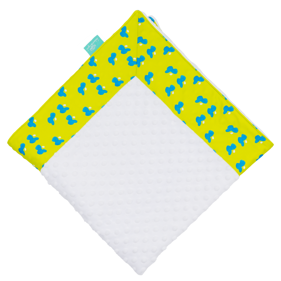 Citron Bimpy Bop with White Minky Baby Blankie